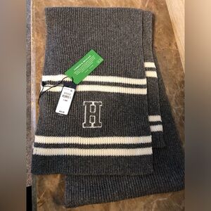 Men’s Tommy Hilfiger Charcoal and Cream Striped Scarf